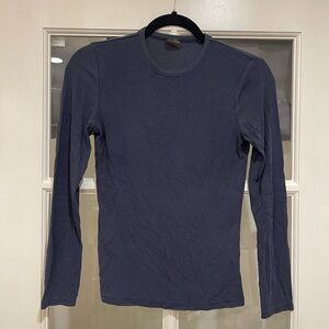 Unlabeled Long Sleeve Ribbed Top in Blue